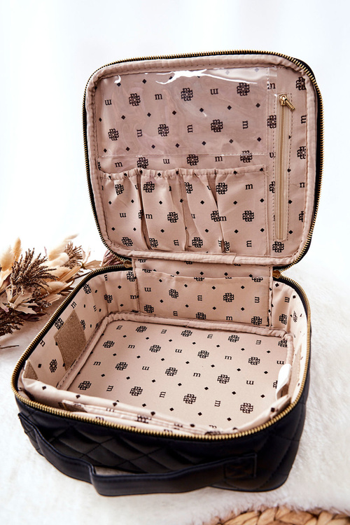 Duża Kosmetyczka Pikowana Monnari CSM0040-020 Czarna