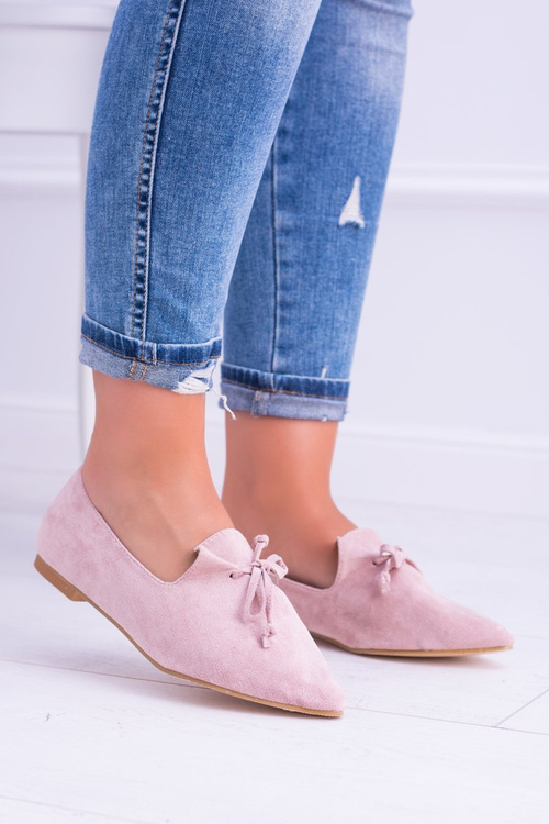 Lu Boo Pink Balerinas Pointed Lords Suede Feliciano