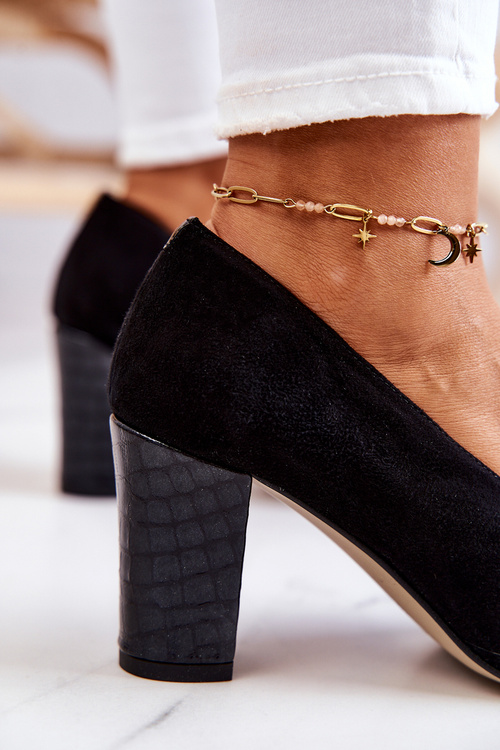 Suede Snakeskin Pumps Gray Kathleen