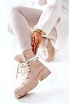 Leather Trapper Boots Tied Lewski Light Beige 3116