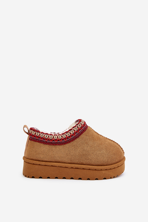 Botki Śniegowce Ocieplane Futerkiem Platforma Camel Vilabria