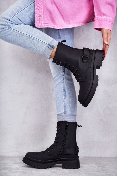 Women's Warm Boots With Zipper Black Fabiola