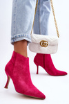 Women's Suede Boots On Heel Fuchsia Merisa
