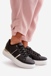 Fashionable Women's Platform Sneakers Made Of Eco Leather Black Nevisase