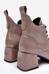 Low Laced Boots SBarski MR870-66 Dark Beige