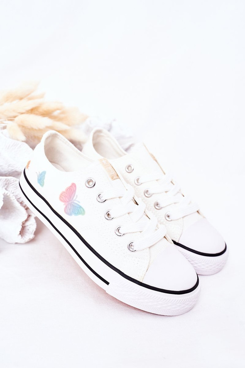 Children's Sneakers With Butterflies White Fairytale