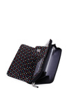 Large Women's Zip Wallet Dots Black Huntress