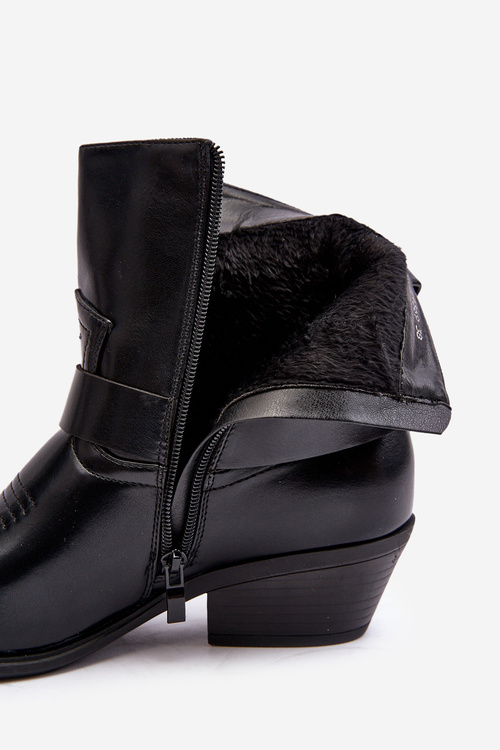 Women's Lined Cowboy Boots Black Venosa