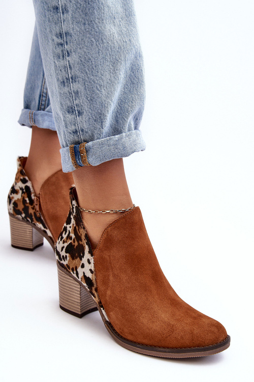 Women's Leather Boots On Heel Maciejka Brown 04492-98