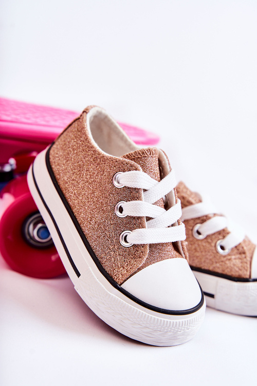 Children's Sneakers Tied Rose Gold Wella