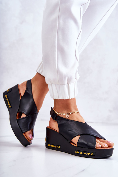 Women's Sandals With Velcro Black Amaze