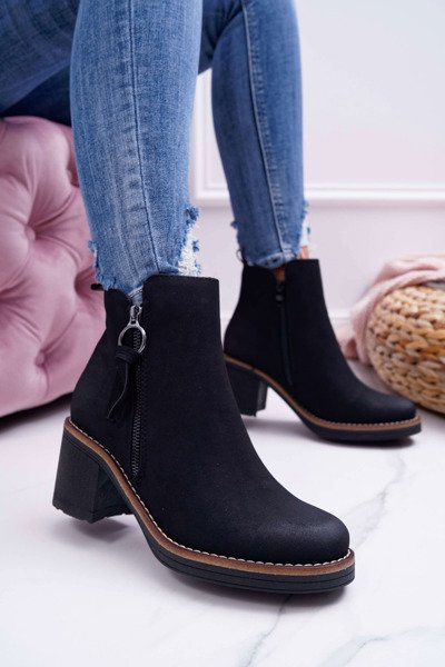 Women's Felt Insulated Stiletto Boots Black Delia