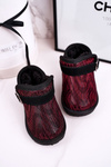 Children's Snow Boots With Fur Red Black Dreamy