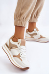 Women's Fashionable Wedge Sports Shoes White-Beige Yuki