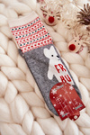 Women's Socks Christmas Patterns With A Polar Bear Grey