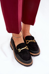 Women's Moccasins With Weave And Gold Detail Black Seffolia