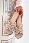 Classic Women's Flat Sandals Beige Scazze