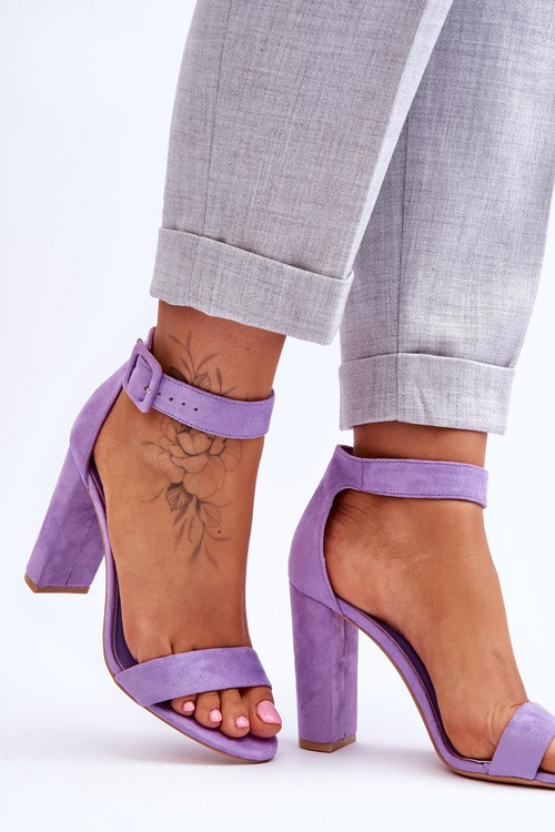 Suede High Heels Sandals Violet Jacqueline
