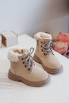 Children's Trapper Boots with Zip and Shearling Beige Marialee