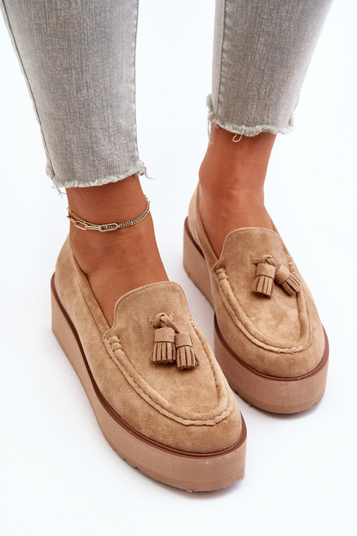 Women's Platform Loafers with Tassels Brown Mialani