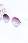 Gold Round Sunglasses With Pink-Blue Ombre Lenses