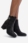 Insulated Women's Heeled Boots Eco Suede Black Saivia