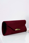 Women's Maroon Suede Clutch Bag