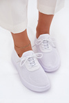 Women White Fabric Slip-On Sports Shoes on Platform Kalyra