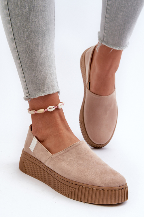 Women's Platform Sneakers NN276007 Memory Foam System Beige