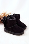 Children's Insulated Snow Boots With bow Black Snowis