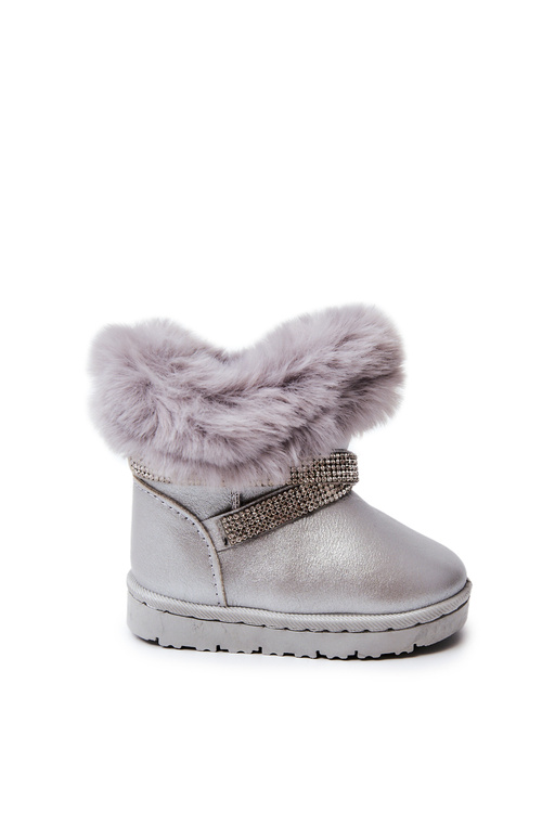 Children's Snow Boots With Cubic Zirconia Silver Hollee