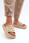 Women's Foam Flip Flops on Thick Sole Beige Beula