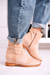 Women's Ankle Boots Hidden Wedge Suede Beige Vanya