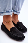 Women's Suede Loafers Black Molly
