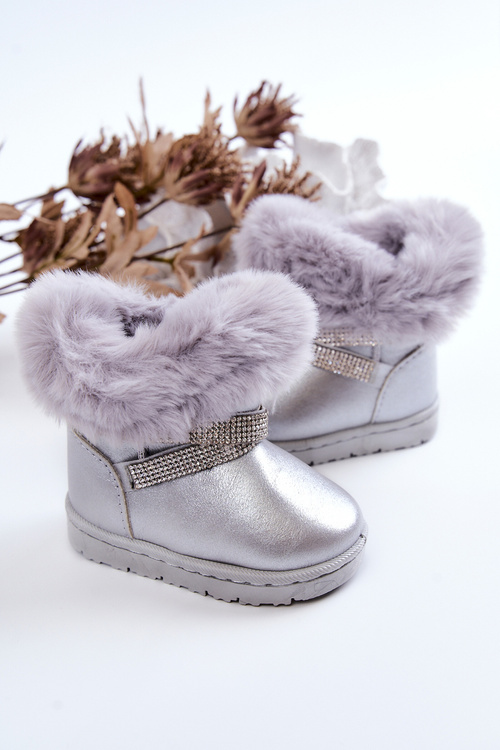 Children's Snow Boots With Cubic Zirconia Silver Hollee