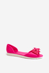 Women's Rubber Ballerina Flats with Bow Fuchsia Georia