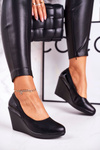 Women's Classic Wedge Pumps Shiny Black Ivonne