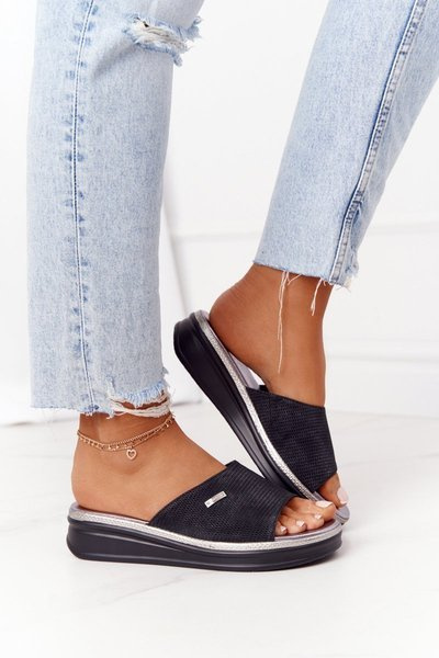 Wedge Slippers Sergio Leone SK042 Black