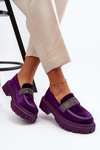 Women's Velvet Moccasins with Decoration Purple Wendreda
