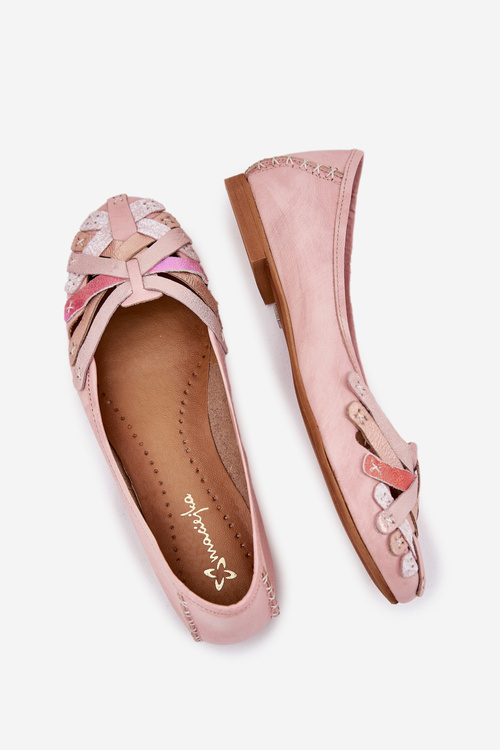 Ladies Leather Ballet Flats Maciejka 01358-51 Pink