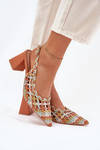 Sandals With Braiding On A Heel Multicolor Ebina