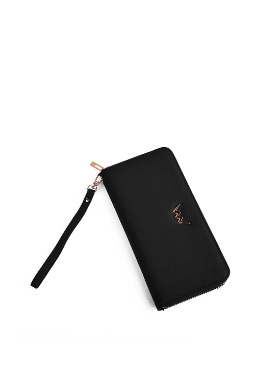 Large Women's Zip Wallet Black Hailey