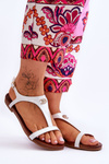Flat Sandals With Decoration S.Barski KV-5541-45 Silver