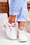 Sport Women White Shoes Lu Boo Pink Dazzle Me