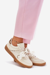 Low Women's Sneakers With Lace Leopard Beige Zielle