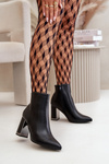 Women's Stiletto Ankle Boots with Zipper Insulated Eco Leather Black Mevair