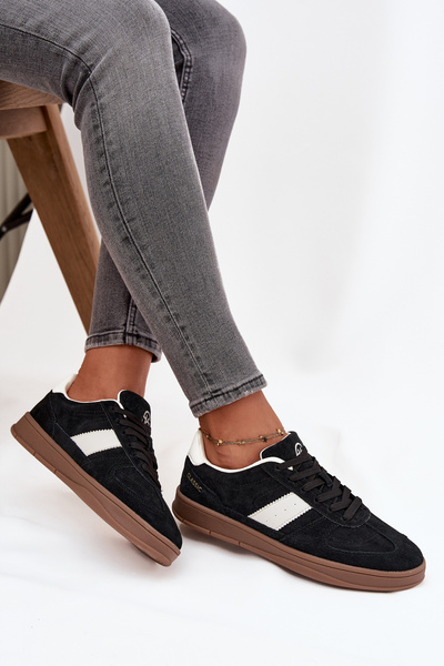 Damskie Sneakersy Zamszowe Czarne Vinceza 14029