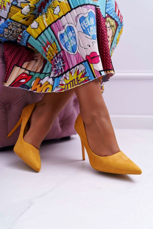 Women's Suede Yellow Yanna Stilettos