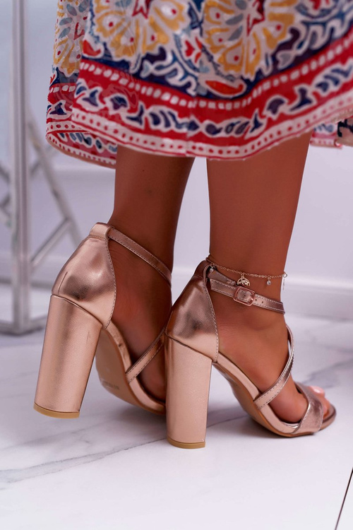 Women's Stiletto Sandals Pink Gold Klaira