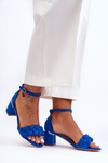 Suede Sandals with Braid Blue Essenza 